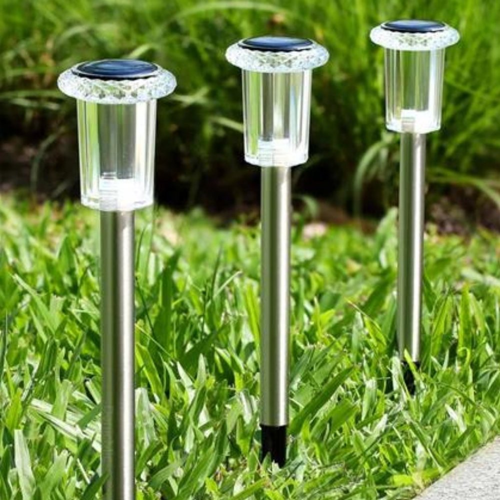 New Solar Lights Outdoor 10 Pack LED Waterproof Stainless Steel‎ for Pathway